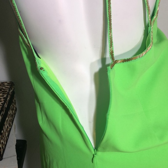 ARC &‎ CO. Strappy Green Beaded Mini Dress - Picture 10 of 12